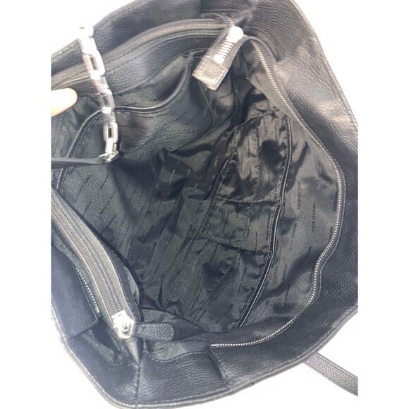 MICHAEL KORS, LARGE BLACK PEBBLED LEATHER SHOULDER BAG TOTE - Picture 10 of 14